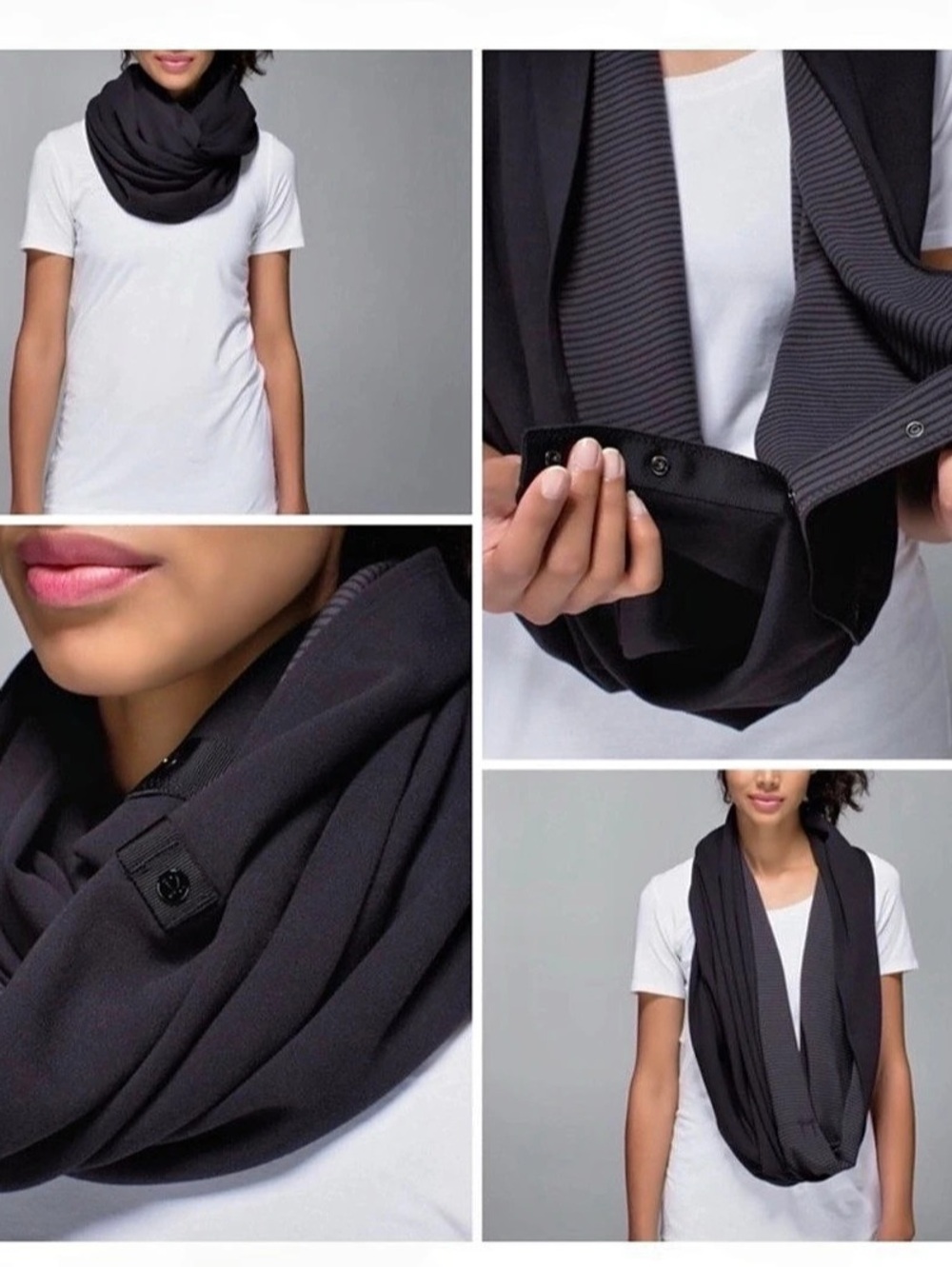 Lululemon Vinyasa Scarf Black With Button Closure brand new with tags